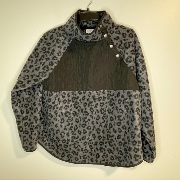 J Crew Quilted Fleece pullover size M - Picture 1 of 6